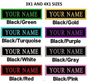Custom Eco-Friendly Canvas Embroidered Name Patch Red Rectangle <b>Iron</b>-<b>On</b> <b>Fabric</b> Badge for Cloth Use - Product Image 5