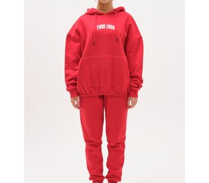 Conjunto deportivo de lana para mujer al por mayor, conjunto de invierno de algodón para marcas boutique, logotipo personalizado, precio de fábrica - Product Image 1