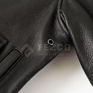 Blouson d'hiver en cuir pour homme 2026, grande taille, en cuir de vachette, imperméable, respirant, col montant, logo frontal, livraison directe usine - Product Image 5