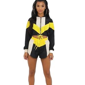 Personalizado de nailon transpirable impermeable cortavientos señoras OEM Crop Hoodie gimnasio entrenamiento chándal para mujer 2025 - Product Image 5