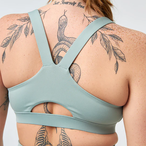 Light <b>Blue</b> Sports <b>Bra</b> Women Yoga Fitness Workout Active Wear Crossback Design - Product Image 4