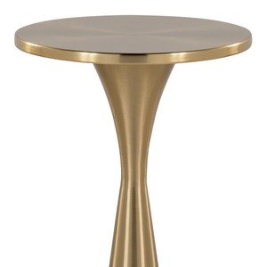 Mesa de Pedestal Metálica Moderna, Mesa Auxiliar Decorativa, Mesa de Pedestal con Detalles Metálicos, Mesa Minimalista, Mesa Auxiliar Redonda de Lujo - Product Image 2