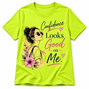 Camiseta de Manga Corta con Cuello Redondo Rosa para Mujer, Transpirable, de Alta Calidad, con Estampado por Transferencia de Calor, Diseño de Letras de 180g, Corte Regular Informal - Product Image 1