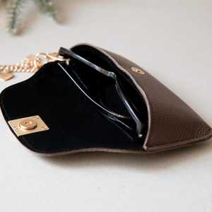 New Genuine Leather <b>Glasses</b> Cover Luxury Eyewear <b>Case</b> Full Grain Leather Sunglasses Pouch Bulk Wholesale Manufacturer LGC-0033 - Product Image 4