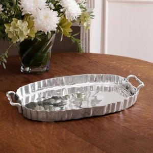 Ensemble de plateaux de service polis miroir, finition argentée, plateau décoratif en laiton avec 3 bols sur piédestal, ensembles cadeaux, décoration de table - Product Image 6