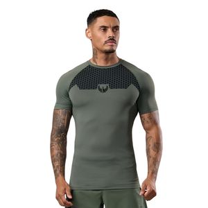 Camiseta Deportiva de Compresión de Manga Corta Verde Oliva para Hombre, Ropa Deportiva para Gimnasio, Entrenamiento, Fitness, Running - Product Image 1