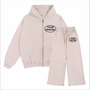 Conjunto Deportivo Informal de Invierno con Logotipo Personalizado, Chaqueta con Capucha y Pantalones Deportivos Transpirables y Resistentes al Viento para Hombre, de Felpa Francesa, Ligeros, de Algodón, Corte Regular - Product Image 6