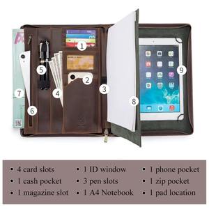 Maletín de Negocios de Cuero Genuino Premium, Maletín Profesional para Portátil para Hombres y Mujeres, Elegante Bolso de Trabajo Marrón - Product Image 6