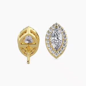 Indian Manufactured Luxury Marquise Diamond <b>Earrings</b> for Women Certified Brilliant Sustainable Fine Available For Sale - Product Image 3
