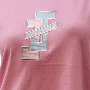 Camiseta Rosa de Manga Corta para Mujer, Cuello Redondo, Informal, de Algodón, Suave, Transpirable, Cómoda para Uso Diario - Product Image 5