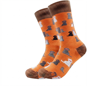 Men's Thermal Crew Socks Anti-Foul Spandex/Polyester/Cotton Low MOQ Printed Heat-Transfer Technology Needle Detection All Sizes - Product Image 1