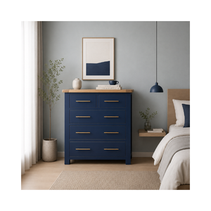 Armoire haute en bois de haute qualité de la collection CASCAIS RANGE, 5 tiroirs, commode en bois, meubles de chambre à coucher - Product Image 1