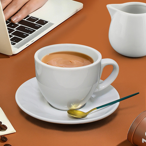 Wholesale Minimalist White Ceramic Coffee Tea <b>Set</b> Modern Porcelain Pot Cup and Saucer Service <b>Set</b> for Hotel <b>Restaurant</b> Cafe Use - Product Image 3