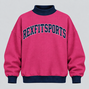 เสื้อสเวตเชิ้ตคอเต่าแบบสวมหัวทรงโอเวอร์ไซส์ ผลิตตามสั่งขายส่ง พร้อมโลโก้ปักนูน 3 มิติ รับผลิตเสื้อผ้า OEM จากโรงงานผู้ผลิต - Product Image 1