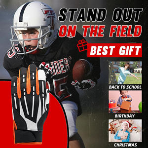 Black Orange White Outdoor Sports Gloves Breathable Palm For Football Use - Product Image 3