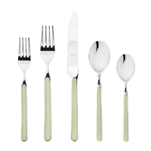 Premium Quality Shinny Polished Cutlery Sets of 5 Unique Shape Stainless Steel Wholesale for Parties Mirrored Steel - Product Image 1