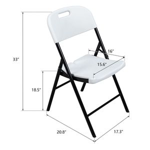 Set di 4 Sedie Pieghevoli da Giardino in Plastica Bianca 47*54*84cm, Impilabili, in Resina e Metallo per Eventi Sportivi all'Aperto e Appartamenti - Product Image 2