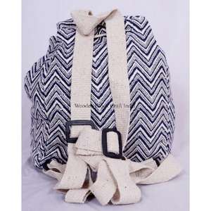 Mochila 100% de cáñamo puro natural multicolor de tamaño mediano para viajes/senderismo/escuela/uso diario, hecha en India, venta al por mayor de fábrica. - Product Image 3