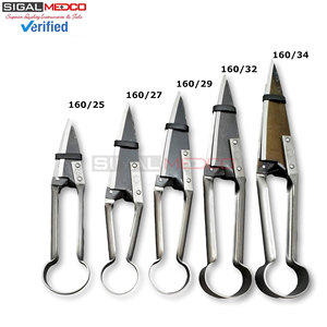 Silver 12 1/2 Inch Carbon Steel Classic Style Handheld <b>Sheep</b> <b>Shears</b> 5 1/8 Inch Bypass Blade Leather Handle Veterinary Syringes - Product Image 5
