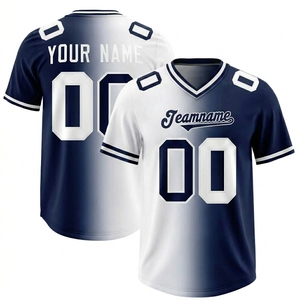 Camiseta de fútbol americano personalizada para hombre, cuello en V, color degradado, estampado sublimado, absorción de humedad, nombre del equipo 00 - Product Image 5