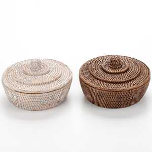 Mini rattan jars for holding trinkets & jewellery supplier sale handwoven jar <b>small</b> <b>lidded</b> <b>box</b> - Product Image 4