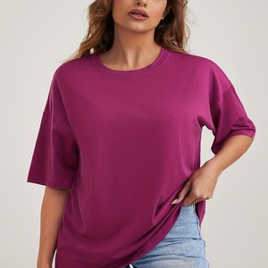 เสื้อยืดผู้หญิงแขนสั้นปักลายสีลาเวนเดอร์ คอกลม ผ้าฝ้ายนุ่ม สไตล์เกาหลี ระบายอากาศได้ดี เป็นมิตรกับสิ่งแวดล้อม ทรงปกติ - Product Image 1