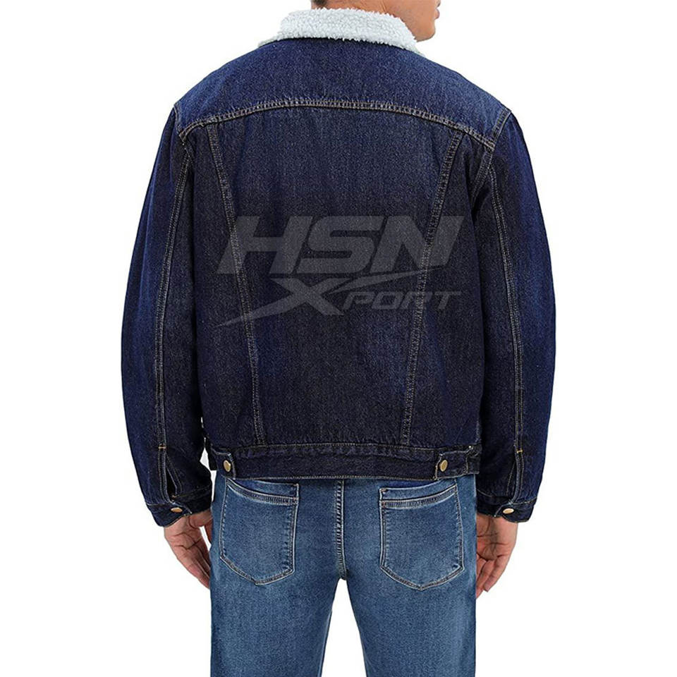 Premium Jeans Sherpa Lined Jacket For Men Casual Daily Wear Warm ...