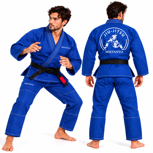 Kimono de Jiu-Jitsu Brésilien (BJJ) Bleu Royal Personnalisé, Tissu Perlé 450 GSM, Uniforme de Judo, Kimono d'Arts Martiaux pour Entraînement et Compétition, OEM/ODM - Product Image 1