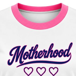 T-shirt décontracté pour femme Jack and Jill Motherhood, col côtelé tricoté, manches courtes, imprimé lettres graphiques, haut quotidien pour femme - Product Image 3