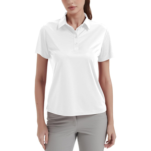 Versatile <b>Women</b> <b>Polo</b> <b>Shirt</b> Short Sleeve Relaxed Fit Contrast Trim Modern Collar Fashionable <b>Polo</b> <b>Shirt</b> - Product Image 1
