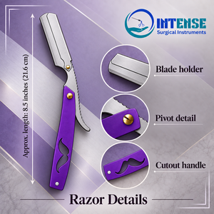 Barber <b>Straight</b> Razor Professional Folding Shavette Razor for Hair Cutting Beard Shaving Grooming - Product Image 5