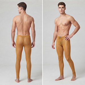 Leggings transparents sexy pour hommes, 100% polyester, legging en maille transparente, pantalon en maille transparente à taille élastique pour hommes - Product Image 5