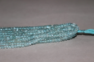 Natural Blue Aquamarine Faceted Rondelle Beads 4.5-5 mm 13 Inches Strand for Jewelry Making - Product Image 3