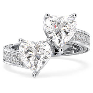 REYES แหวนหมั้นเงินแท้ 925 ประดับมอสซาไนต์สำหรับผู้หญิง ดีไซน์รูปหัวใจแบบใหม่ ของขวัญแต่งงาน เครื่องประดับคุณภาพสูง - Product Image 1