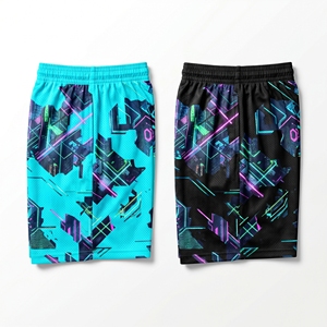 Shorts en maille à motif camouflage numérique personnalisé pour hommes, shorts d'entraînement de basket-ball par sublimation - Product Image 4