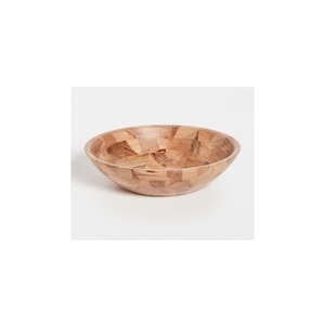 Bol de service festonné en bois de manguier fait main, finition naturelle, bord ondulé, bol décoratif pour fruits et salades, ustensiles de cuisine, décoration intérieure, vente en gros - Product Image 1