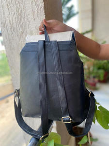 Mochila de cuero de piel de vaca real Mochila de cuero con pelo marrón Mochila multiusos - Product Image 5