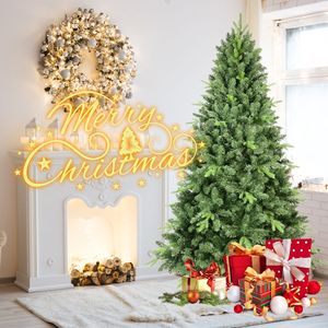 Sapin de Noël artificiel de 1,80 m (6 pieds) avec 1296 pointes mixtes PE/PVC, sapin d'épinette articulé non éclairé pour usage intérieur et extérieur - Product Image 6