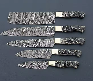 Direct Factory Sale High Quality Custom Wholesale Damascus Steel 5-Piece Ambidextrous Kitchen Boning Chef <b>Knife</b> <b>Set</b> Handmade - Product Image 3