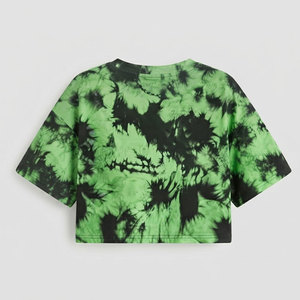 Breathable <b>Women's</b> <b>Tie</b> <b>Dye</b> Crop T <b>Shirt</b> Custom Printed Short Sleeve Cropped Top Casual Summer T <b>Shirt</b> - Product Image 3