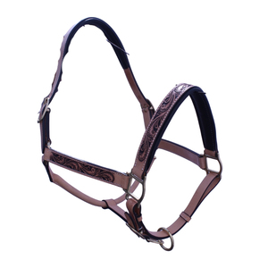 Harnais de cheval en cuir repoussé de qualité supérieure, gravé de motifs floraux, réglable, style western, durable, avec têtière rembourrée - Product Image 4