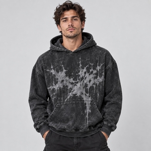 Sudaderas personalizadas para hombre con estampado acid wash que ofrecen arte único, construcción cómoda, apariencia vintage y calidad duradera. - Product Image 1