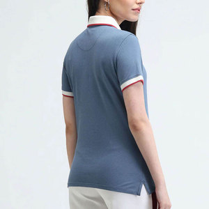 เสื้อโปโลพรีเมียมสำหรับผู้หญิง สกรีนโลโก้ได้ แขนสั้น ระบายอากาศได้ดี ผ้าคอตตอนปิเก้ เหมาะสำหรับกอล์ฟ กีฬา ชุดทำงาน ชุดยูนิฟอร์มพนักงาน ขายส่ง - Product Image 3