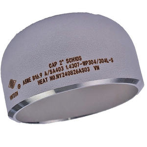 ฝาครอบท่อเหล็กสแตนเลสอุตสาหกรรมคุณภาพสูง เชื่อมแบบไร้รอยต่อ ASME B16 9 A SA403 ผิวเรียบ - Product Image 1