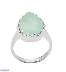 Bijoux fins plaqué or 925 bague en argent sterling vert améthyste pierre précieuse pour femme et fille - Product Image 5