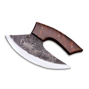 Cuchillos Ullu hechos a mano, cuchillo Ullu de acero de Damasco forjado a mano con mango de madera, cuchillos de hoja fija para uso en la cocina. - Product Image 1