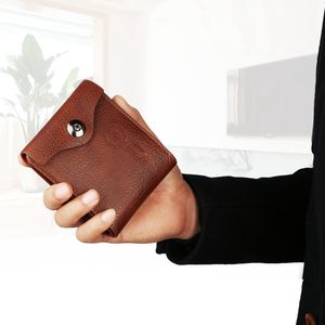 Portafoglio Bifold da Uomo Sottile in Pelle PU con Blocco RFID, 2 Finestre per Documenti e Tasca Portamonete, Comodo Portamonete - Product Image 1