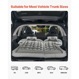 Matelas pneumatique de voiture portable gris, lit de voyage gonflable durable, pompe à air, buse, sac de transport, matelas épais confortable pour SUV MPV - Product Image 4