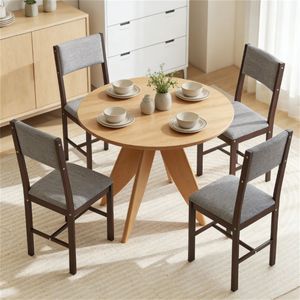 Set di 4 Sedie da Pranzo in Legno di Noce per Sale da Pranzo, Soggiorni e Camere da Letto - Product Image 1