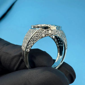 Anillos de Moissanita Chapados en Oro de Plata Esterlina 925 para Hombre, Estilo Hip Hop, con Piedras VVS Engastadas en Puntas, Certificados IGI, Personalizados, ¡Gran Oferta! - Product Image 4